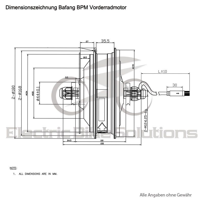  Bafang BPM 250W Vorderradmotor
