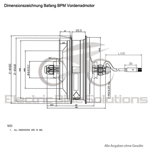  Bafang BPM 250W Vorderradmotor