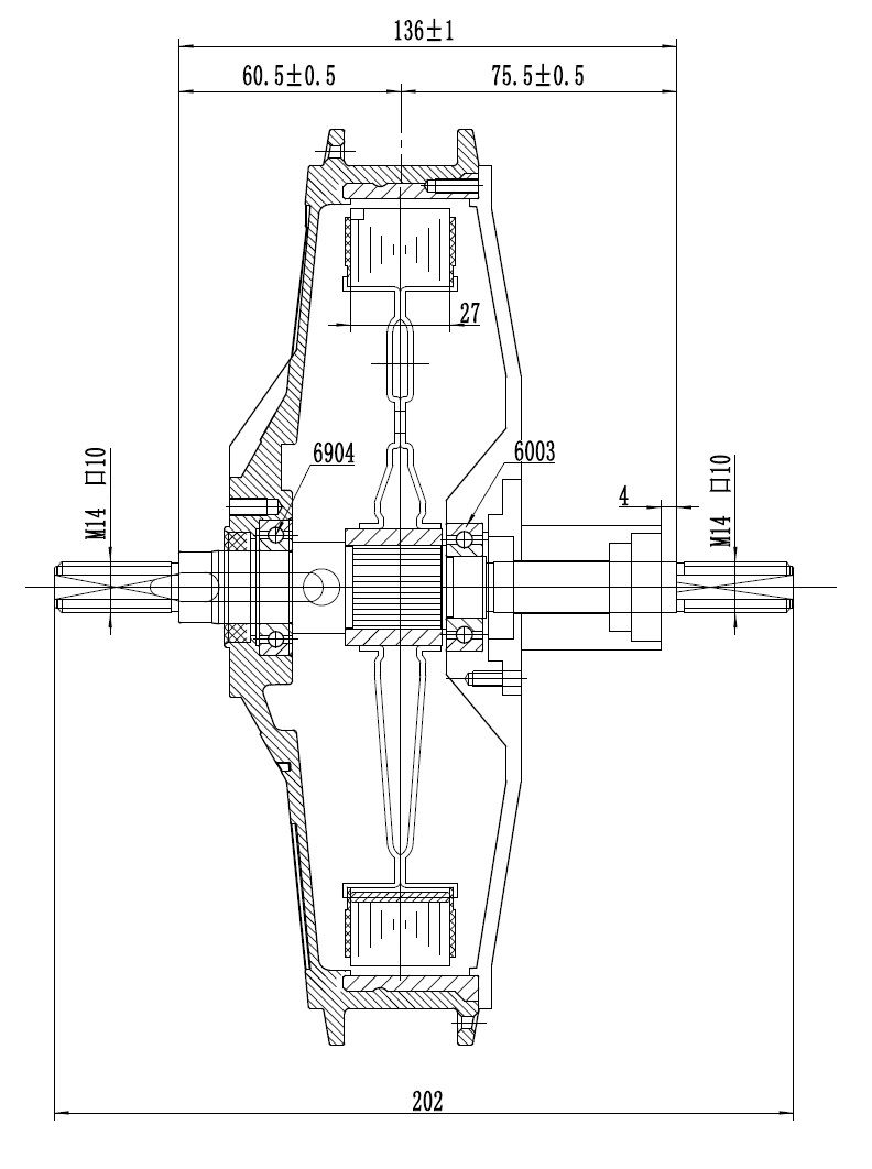  Nine Continent 250W Hinterradmotor Mit Kassettenaufnahme