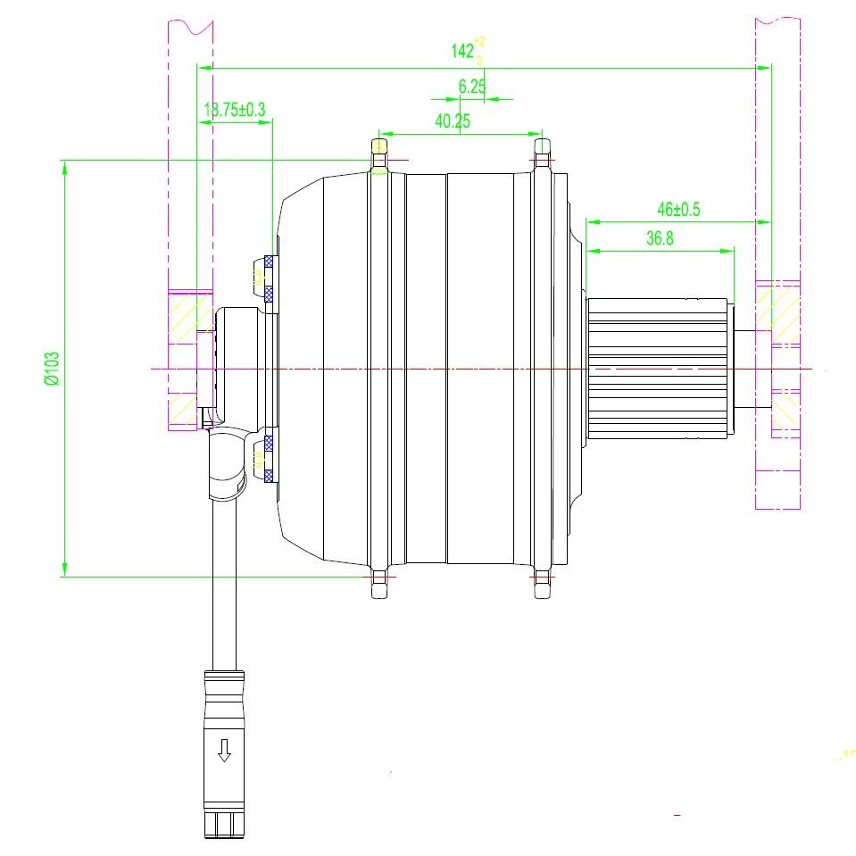  EBS SGI-H Ultralight Hinterradmotor Für 142x12mm Steckachsen