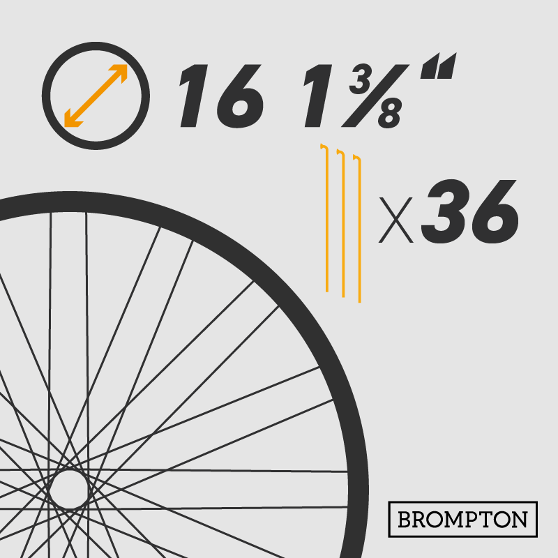  Felge (Brompton) 16 1 3/8 Zoll Für 36 Speichen