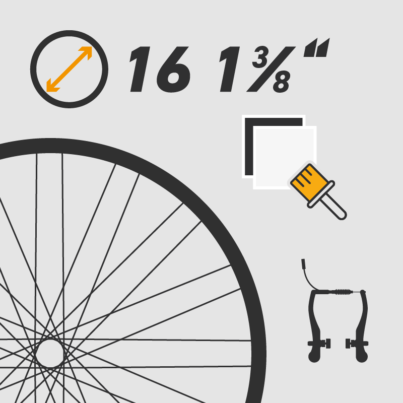  Felge (Brompton) 16 1 3/8 Zoll Für 36 Speichen