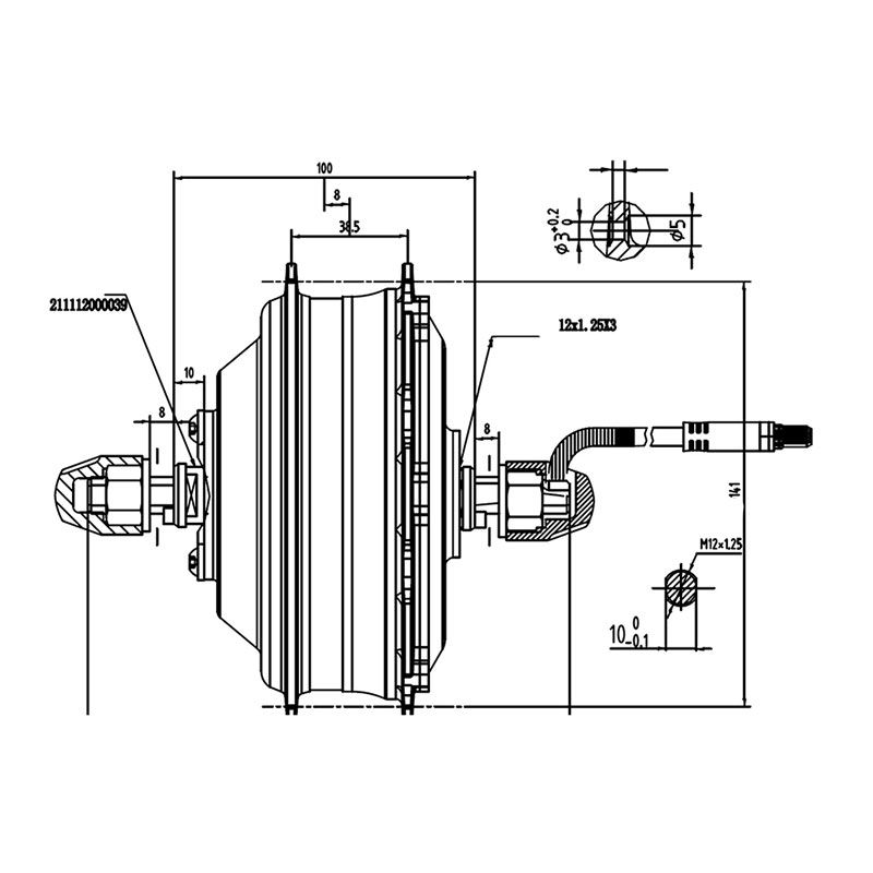  EBS V2 SGI-G Vorderradmotor 36V 250W